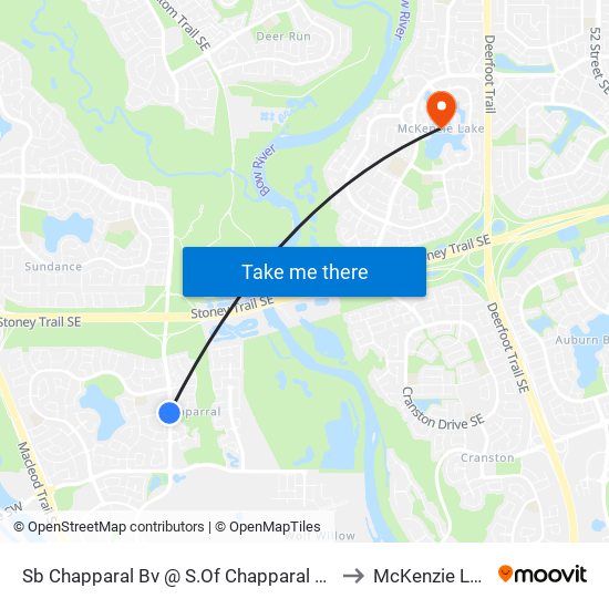 Sb Chaparral Bv @ S.Of Chaparral Dr SE to McKenzie Lake map