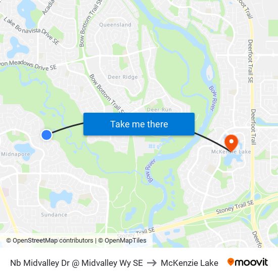 Nb Midvalley Dr @ Midvalley Wy SE to McKenzie Lake map