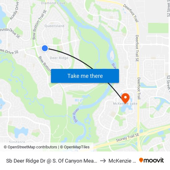 Sb Deer Ridge Dr @ S. Of Canyon Meadows Dr SE to McKenzie Lake map