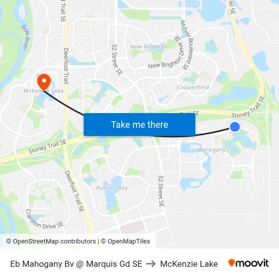 Eb Mahogany Bv @ Marquis Gd SE to McKenzie Lake map