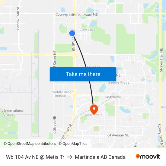 Wb 104 Av NE @ Metis Tr to Martindale AB Canada map