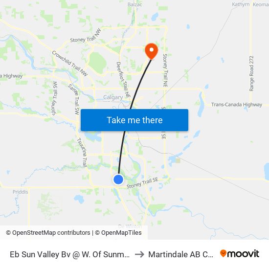 Eb Sun Valley Bv @ W. Of Sunmills Dr SE to Martindale AB Canada map