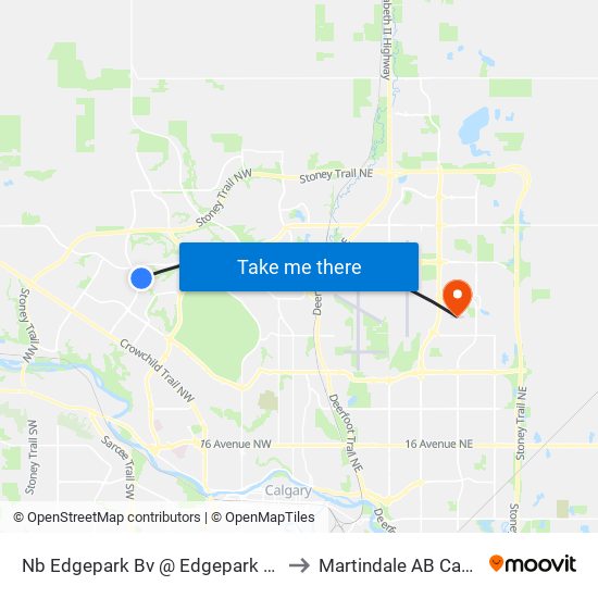 Nb Edgepark  Bv @  Edgepark  Ri NW to Martindale AB Canada map