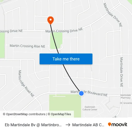 Eb Martindale Bv @ Martinbrook Ga NE to Martindale AB Canada map
