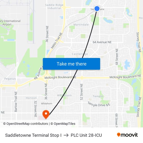 Saddletowne Terminal Stop I to PLC Unit 28-ICU map