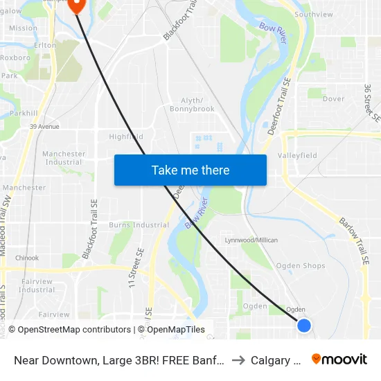 Near Downtown, Large 3BR! FREE Banff Pass, Netflix, Parking!, Calgary to Calgary Stampede map