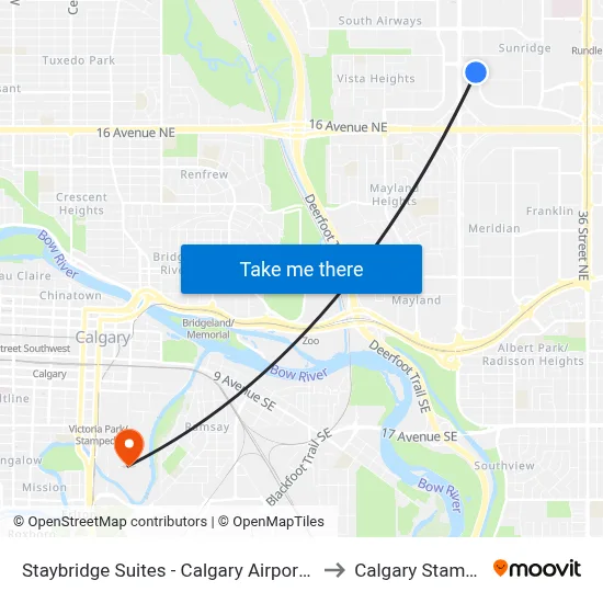Staybridge Suites - Calgary Airport by IHG to Calgary Stampede map