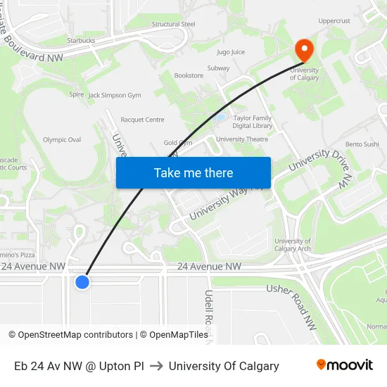 Eb 24 Av NW @ Upton Pl to University Of Calgary map