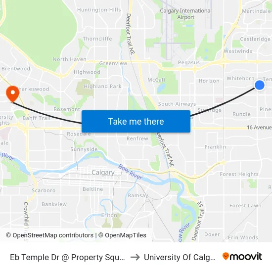 Eb Temple Dr @  Property Square to University Of Calgary map