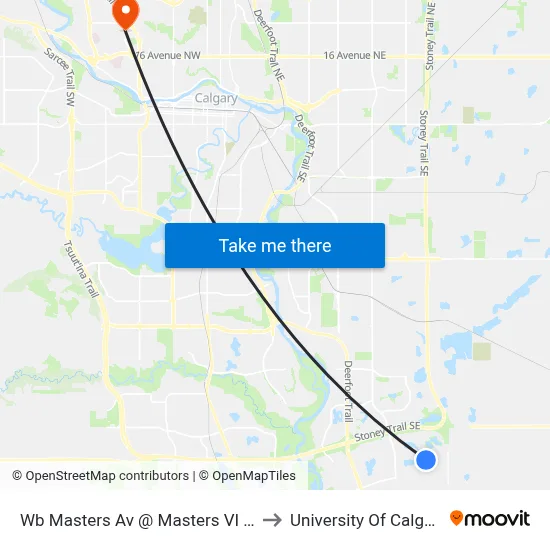 Wb Masters Av @ Masters VI SE to University Of Calgary map