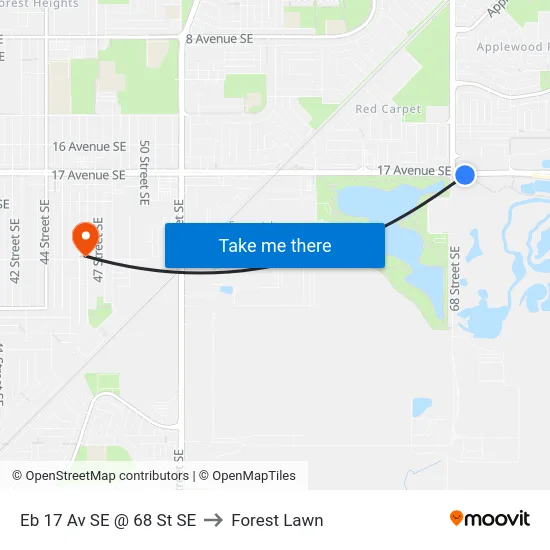 Eb 17 Av SE @ 68 St SE to Forest Lawn map