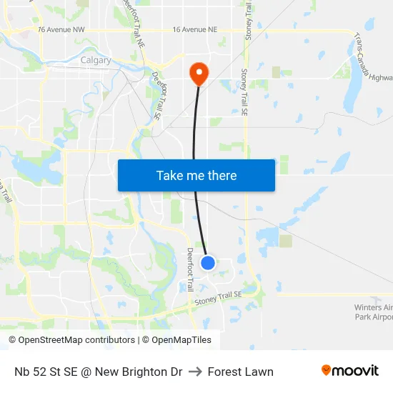 Nb 52 St SE @ New Brighton Dr to Forest Lawn map