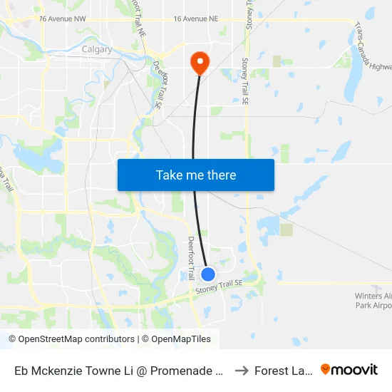 Eb Mckenzie Towne Li @ Promenade Wy SE to Forest Lawn map