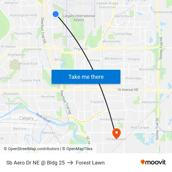 Sb Aero Dr NE @ Bldg 25 to Forest Lawn map