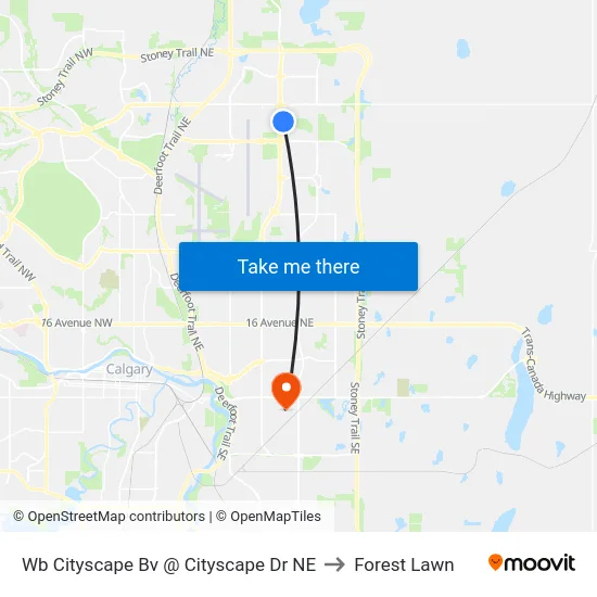 Wb Cityscape Bv @ Cityscape Dr NE to Forest Lawn map