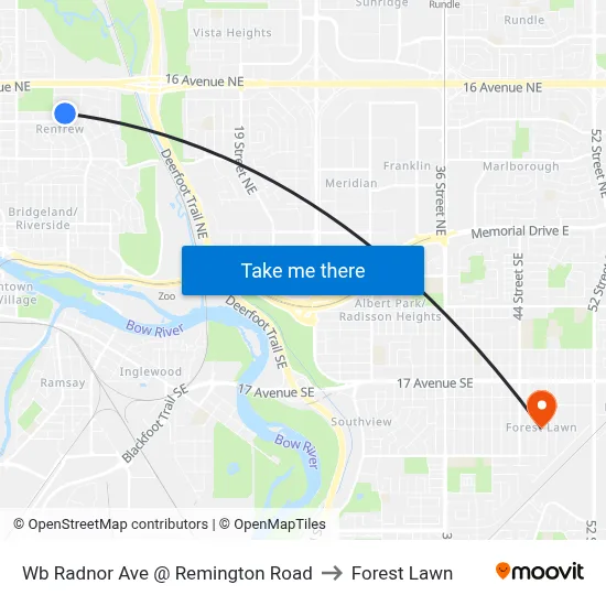 Wb Radnor Ave @ Remington Road to Forest Lawn map