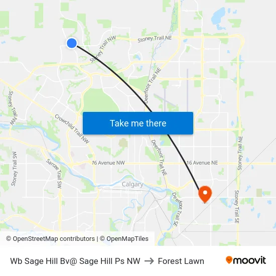 Wb Sage Hill Bv@ Sage Hill Ps NW to Forest Lawn map