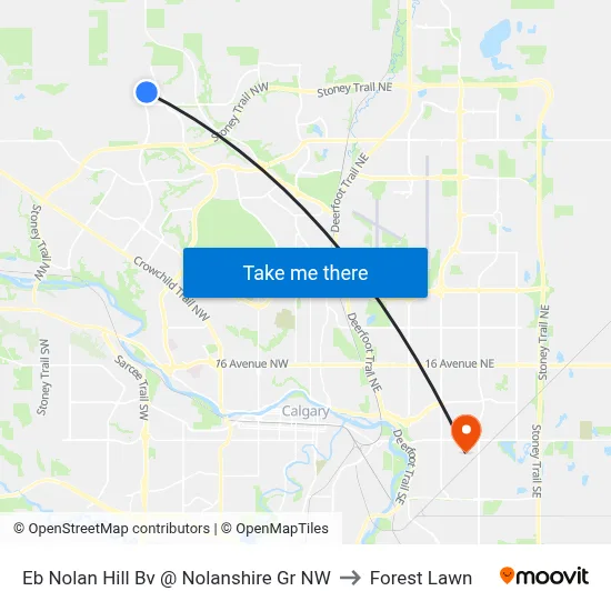Eb Nolan Hill Bv @ Nolanshire Gr NW to Forest Lawn map