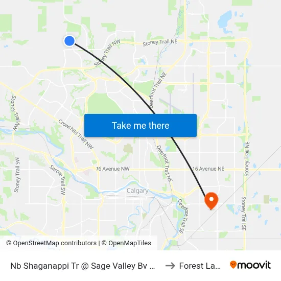 Nb Shaganappi Tr @ Sage Valley Bv NW to Forest Lawn map