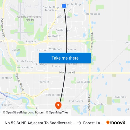 Nb 52 St NE Adjacent To Saddlecreek Cr to Forest Lawn map