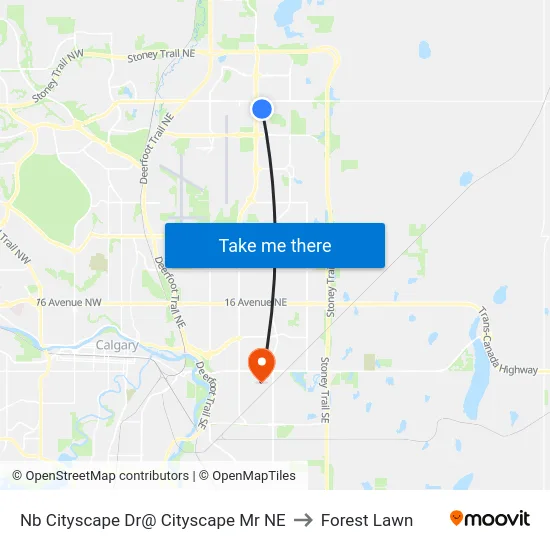 Nb Cityscape Dr@ Cityscape Mr NE to Forest Lawn map