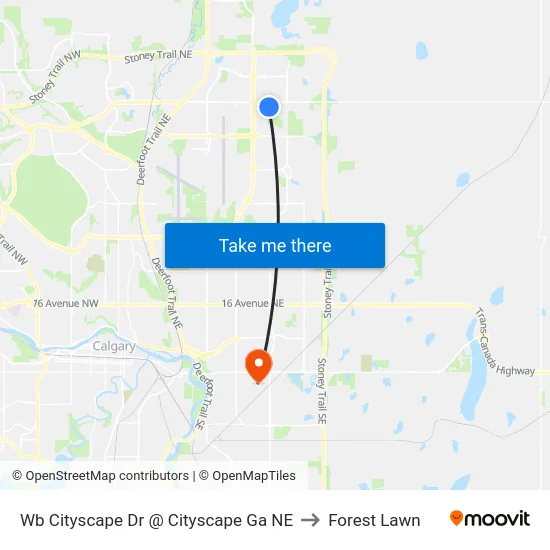 Wb Cityscape Dr @ Cityscape Ga NE to Forest Lawn map
