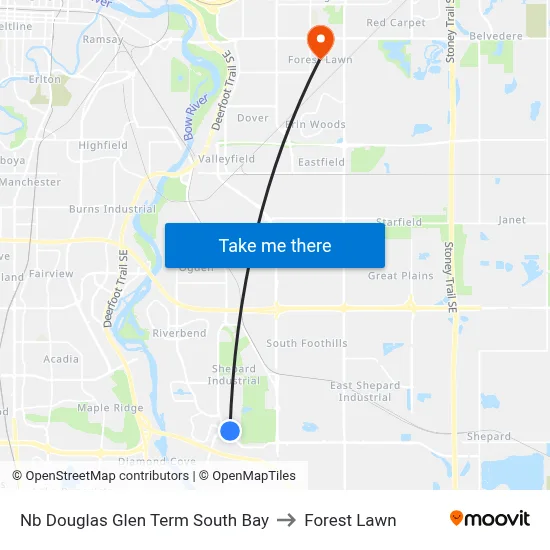 Nb Douglas Glen Term South Bay to Forest Lawn map