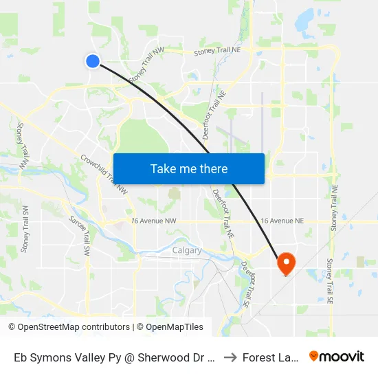 Eb Symons Valley Py @ Sherwood Dr NW to Forest Lawn map