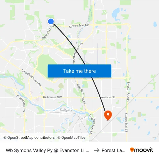 Wb Symons Valley Py @ Evanston Li NW to Forest Lawn map