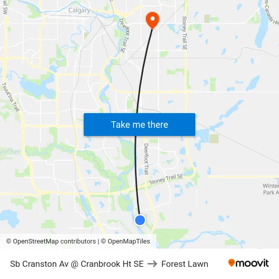 Sb Cranston Av @ Cranbrook Ht SE to Forest Lawn map