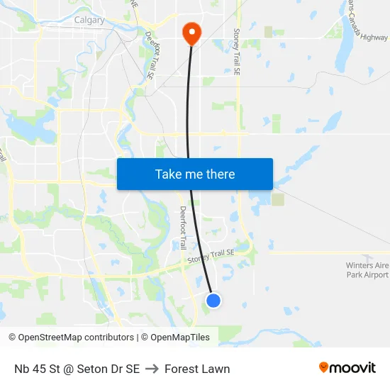 Nb 45 St @ Seton Dr SE to Forest Lawn map
