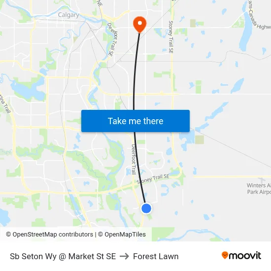 Sb Seton Wy @ Market St SE to Forest Lawn map