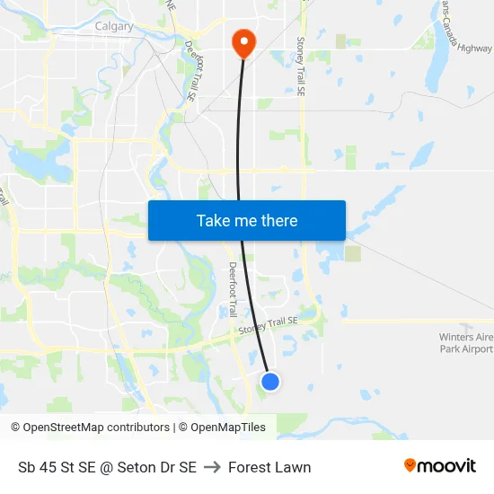 Sb 45 St SE @ Seton Dr SE to Forest Lawn map