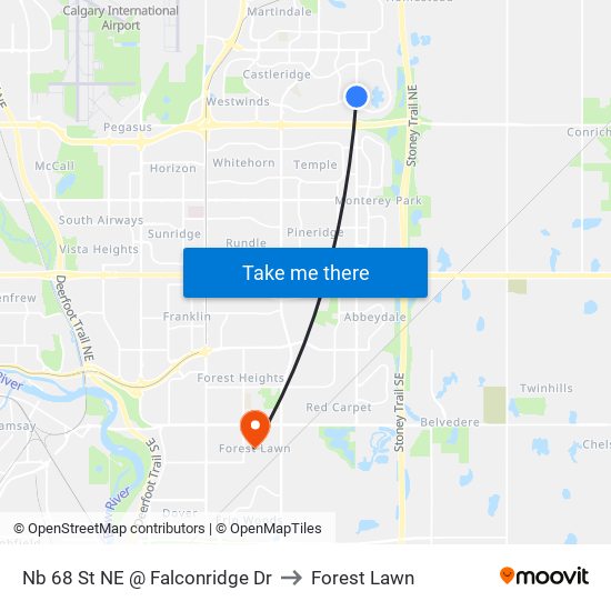 Nb 68 St NE @ Falconridge Dr to Forest Lawn map