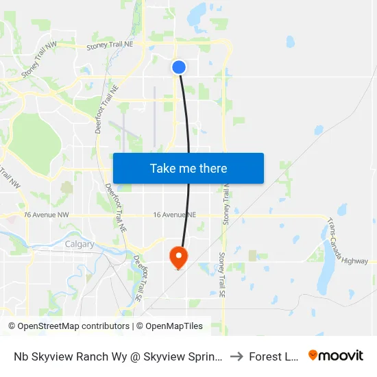 Nb Skyview Ranch Wy @ Skyview Springs Rd NE to Forest Lawn map