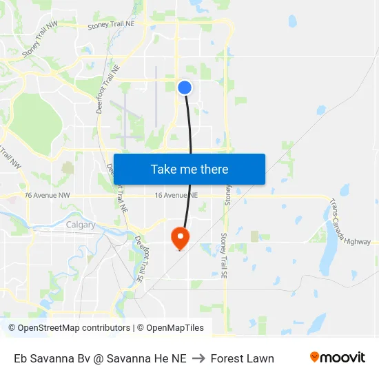 Eb Savanna Bv @ Savanna He NE to Forest Lawn map