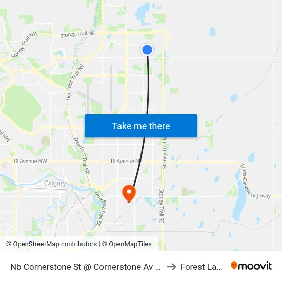 Nb Cornerstone St @ Cornerstone Av NE to Forest Lawn map