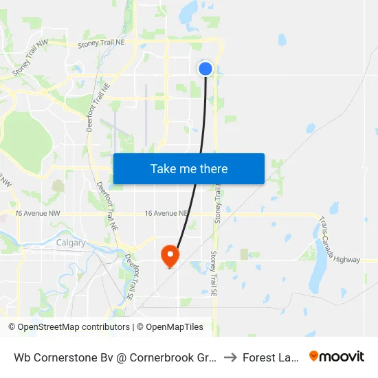 Wb Cornerstone Bv @ Cornerbrook Gr NE to Forest Lawn map