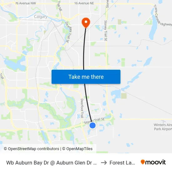 Wb Auburn Bay Dr @ Auburn Glen Dr SE to Forest Lawn map