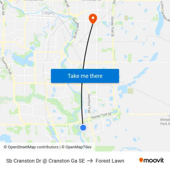 Sb Cranston Dr @ Cranston Ga SE to Forest Lawn map