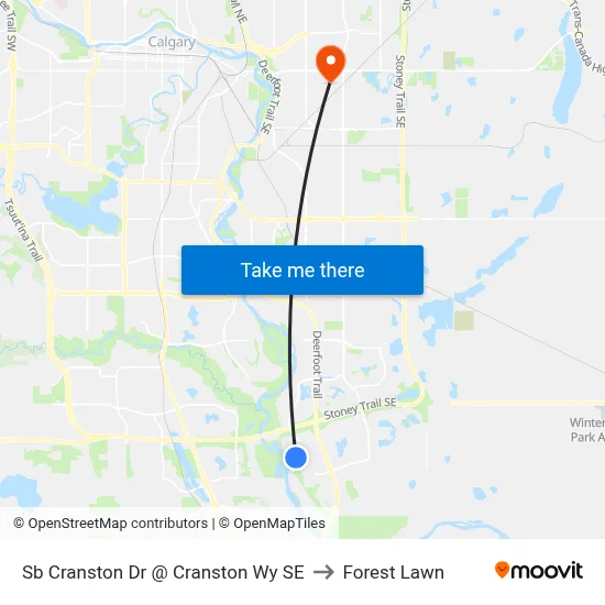 Sb Cranston Dr @ Cranston Wy SE to Forest Lawn map