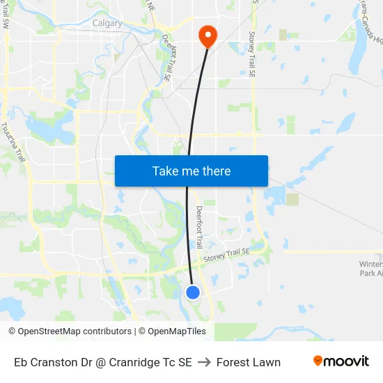 Eb Cranston Dr @ Cranridge Tc SE to Forest Lawn map