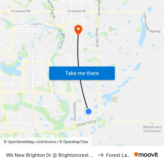 Wb New Brighton Dr @ Brightoncrest Tc SE to Forest Lawn map