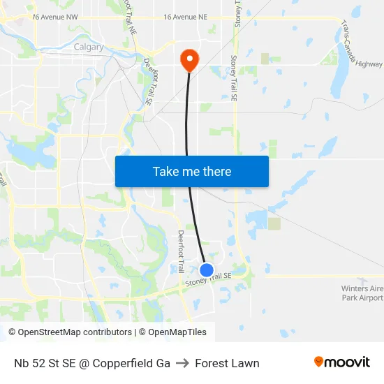 Nb 52 St SE @ Copperfield Ga to Forest Lawn map