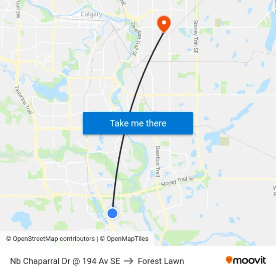 Nb Chaparral Dr @ 194 Av SE to Forest Lawn map