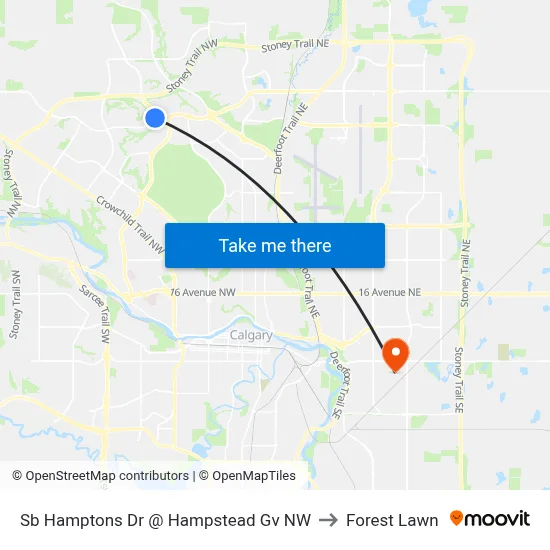 Sb Hamptons Dr @ Hampstead Gv NW to Forest Lawn map