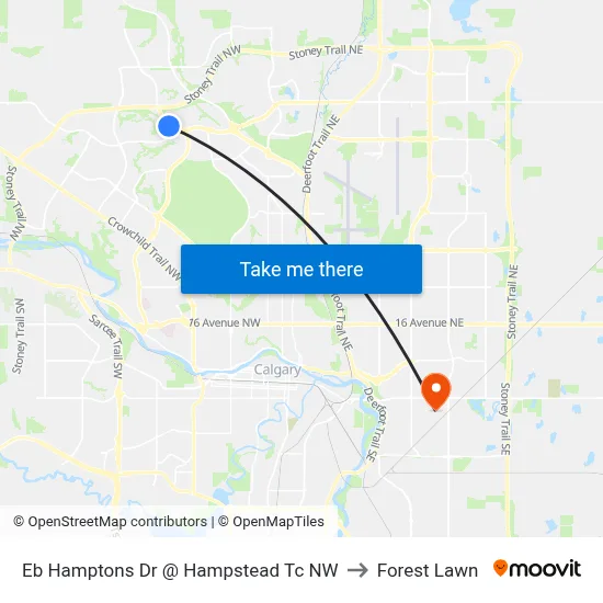 Eb Hamptons Dr @ Hampstead Tc NW to Forest Lawn map