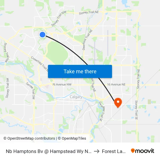 Nb  Hamptons Bv @ Hampstead Wy NW to Forest Lawn map