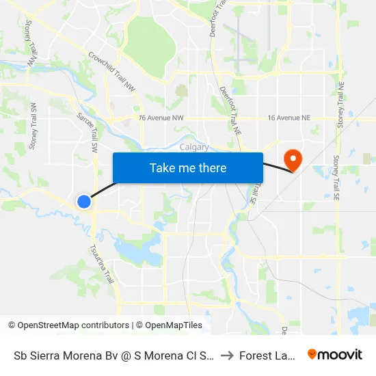 Sb Sierra Morena Bv @ S Morena Cl SW to Forest Lawn map
