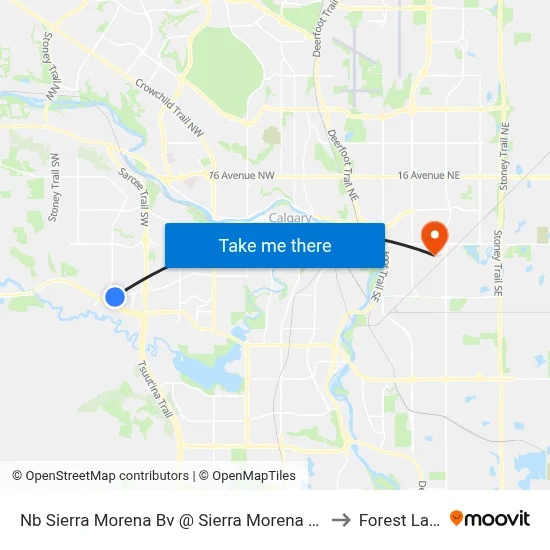 Nb Sierra Morena Bv @ Sierra Morena Pa SW to Forest Lawn map